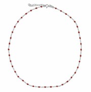 Srebrny naszyjnik choker z czerwoną emalią