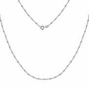 Srebrny naszyjnik z różową emalią