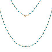 Srebrny pozłacany naszyjnik z niebieską emalią