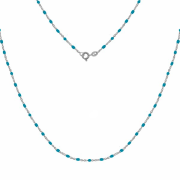 Srebrny naszyjnik z niebieską emalią