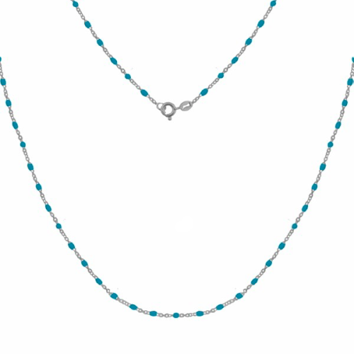 Srebrny naszyjnik z niebieską emalią