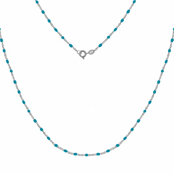 Srebrny naszyjnik z niebieską emalią