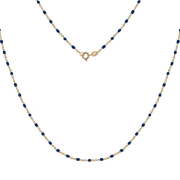 Srebrny pozłacany naszyjnik z granatową emalią