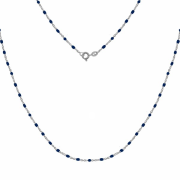 Srebrny naszyjnik z granatową emalią