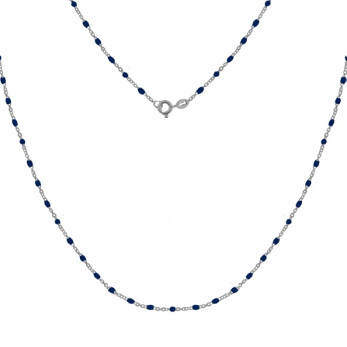 Srebrny naszyjnik z granatową emalią