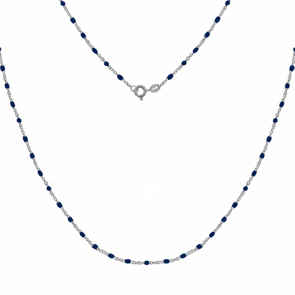 Srebrny naszyjnik z granatową emalią