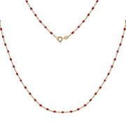 Srebrny pozłacany naszyjnik z czerwoną emalią