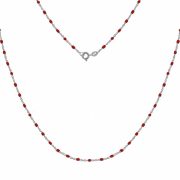 Srebrny naszyjnik z czerwoną emalią