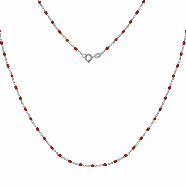 Srebrny naszyjnik z czerwoną emalią