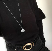 Srebrny naszyjnik długi z monetą