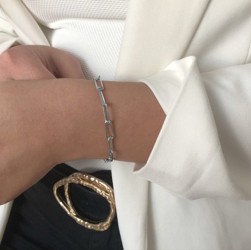 Srebrna bransoletka łańcuch 17cm