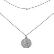 Srebrny naszyjnik długi z monetą