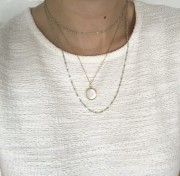 Srebrny pozłacany naszyjnik z niebieską emalią