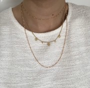 Srebrny pozłacany naszyjnik z różową emalią