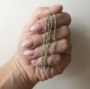 Srebrny pozłacany naszyjnik z niebieską emalią