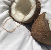 Srebrny pozłacany naszyjnik z różową emalią