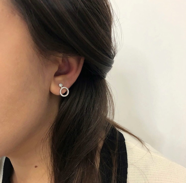 Srebrne kolczyki koło z cyrkoniami