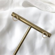 Srebrne pozłacane kolczyki koła z cyrkoniami