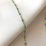 Srebrny pozłacany naszyjnik choker z niebieską emalią