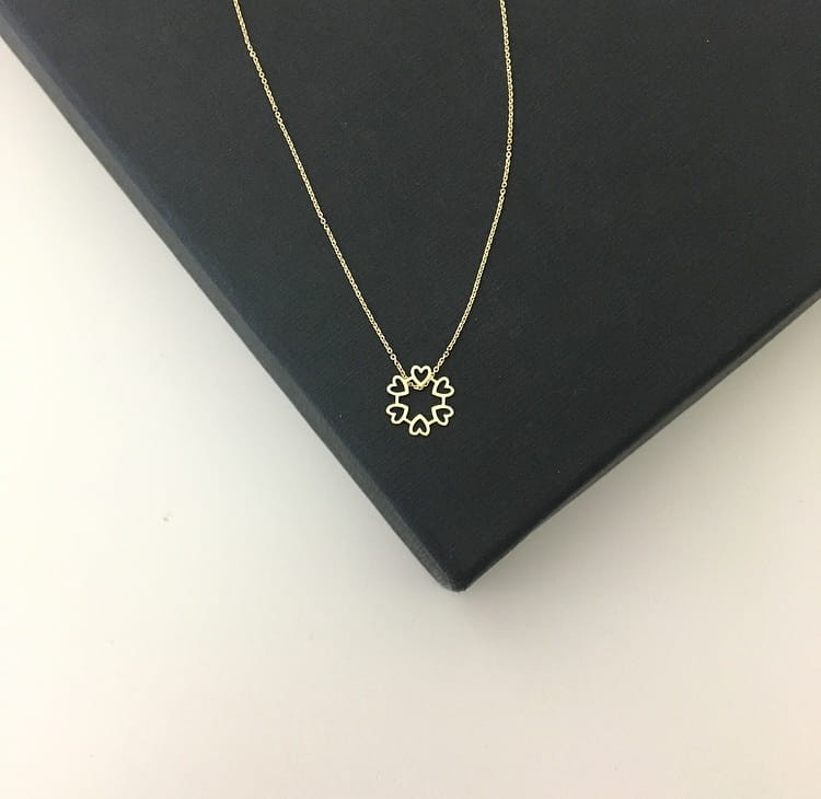 Złoty naszyjnik serca 333