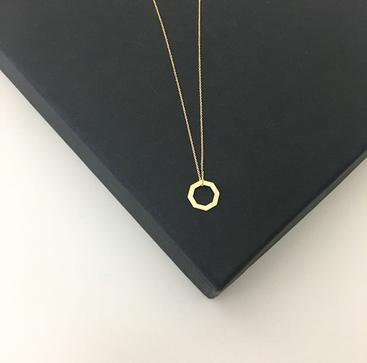 Złoty naszyjnik ośmiokąt 333