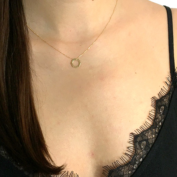 Złoty naszyjnik ośmiokąt 333