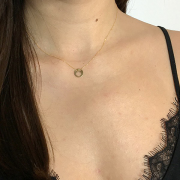 Złoty naszyjnik koło z koniczyną 333